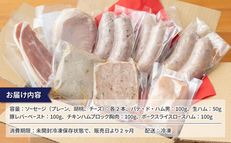 【自家製ソーセージハム男】バラエティセット　ソーセージ、ハム、レバーペースト、パテ、生ハム