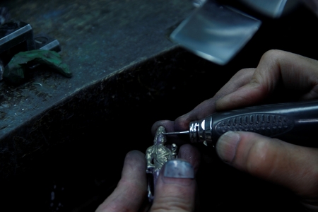 紫色の18金パープルゴールド観音像_0158-001-T05