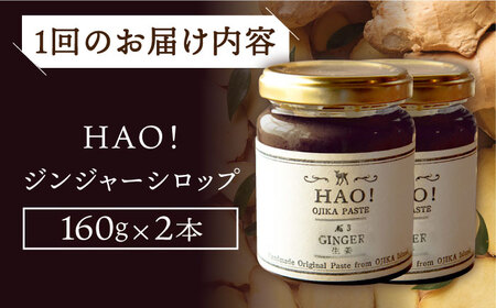 【12回定期便】HAO！ジンジャーシロップ 160g×2  [DAA018]