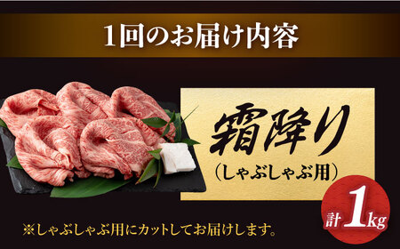 【2回定期便】 長崎和牛 霜降り 約1kg しゃぶしゃぶ用  [DBK017] しゃぶしゃぶ用牛肉