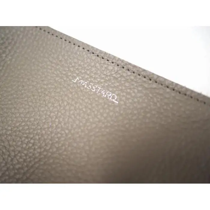 MASSTARD -MINIMAL LEATHER POUCH SMALL- GREIGE