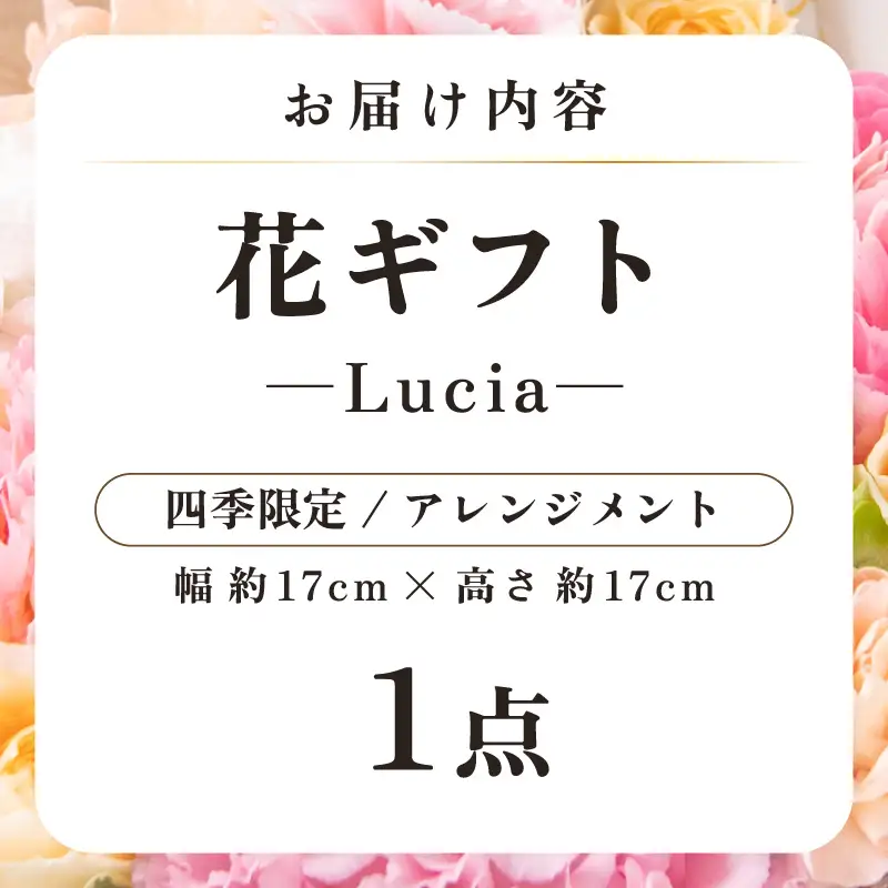 気分を変える花ギフト -Lucia- (アレンジメント・四季限定アイテム)／ 誕生日 母の日 父の日 クリスマス 結婚祝い 結婚記念日 サプライズ お祝い アレンジメント 花束 プレゼント 贈り物 フラワーアレンジメント フラワーギフト 生花 お花 花屋 [aw062-a002_09]