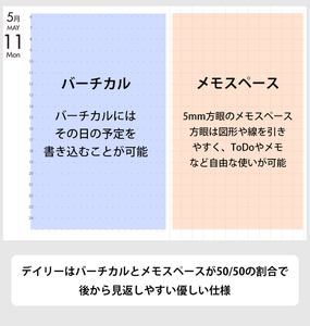 セパレートダイアリー　デイリー＆マンスリーA5　ラウンドカバー付き「4月始まり」 [082I04]システム手帳 セパレート手帳 マンスリー手帳 デイリー手帳