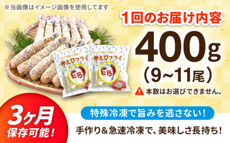 【全3回定期便】無頭「神えびフライ」9尾～11尾(400g)エビフライ 海老フライ えび エビ 海老 [FDE011]