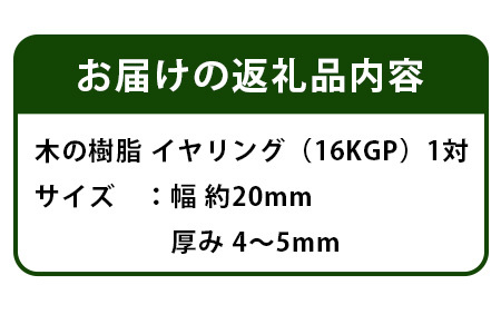 森の贈り物 木の樹脂 イヤリング 【徳島 那賀 木 樹脂 アクセサリー イヤリング ジュエリー シンプル 上品 大人 エレガント かわいい おしゃれ オフィス 女性 レディース プレゼント ギフト 手作り】TR-12-1
