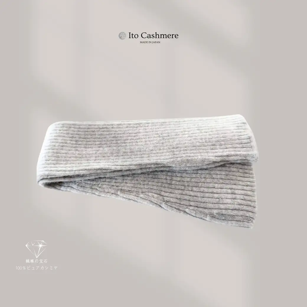 【100％ピュアカシミヤ】ハンドウオーマー ライトグレー