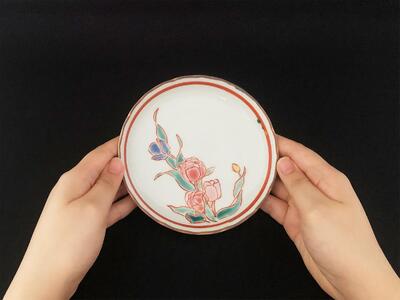 九谷焼　4.5号皿揃　草花絵変り （5枚セット）a01 食器 キッチン雑貨 キッチンアイテム 雑貨 小物 お皿 丸皿 食卓 テーブルコーディネート 