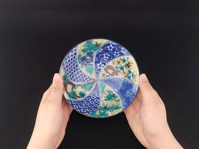 九谷焼　4.8号小鉢揃　吉田屋松竹梅 （5枚セット）a01 食器 キッチン雑貨 キッチンアイテム 雑貨 小物 お皿 小皿 食卓 テーブルコーディネート 