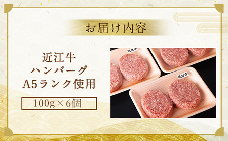 近江牛 ハンバーグ 6個 牛肉 和牛 黒毛和牛 国産 A5 贈答 ギフト お祝い 父の日 母の日 お惣菜 おかず お弁当 Ruisseau 滋賀 愛荘