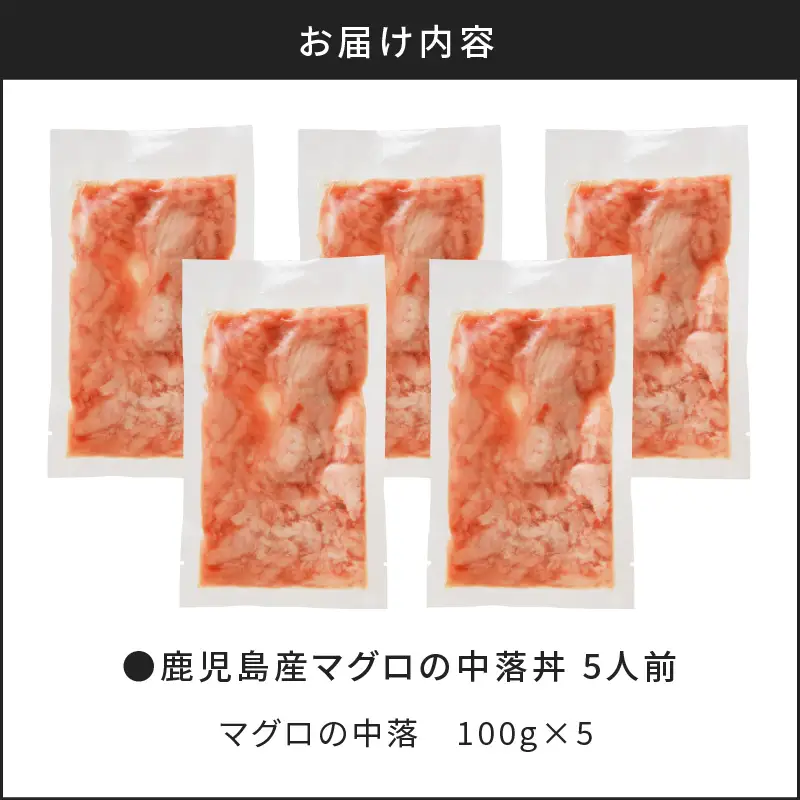 鹿児島産マグロの中落丼 5人前 K100-004 魚 冷凍