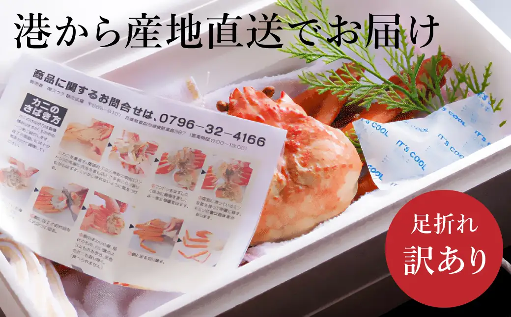 松葉ガニ 釜茹で 訳あり タグ付き 約800g