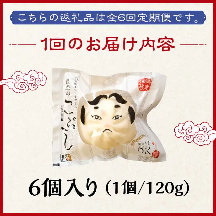 【全6回定期便】武遊のこぶし（らー麦肉まん）6個セット 肉まん [ABCX011]