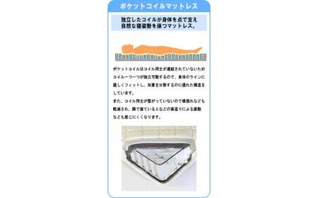 【組立サービス付】K333　ダブルサイズベッド　国産ポケットコイルマットレス(108618)付(黒)（1299）