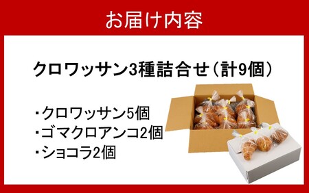 海辺のパン屋「麦正」からお届け クロワッサン3種詰合せ 計9個_2248R