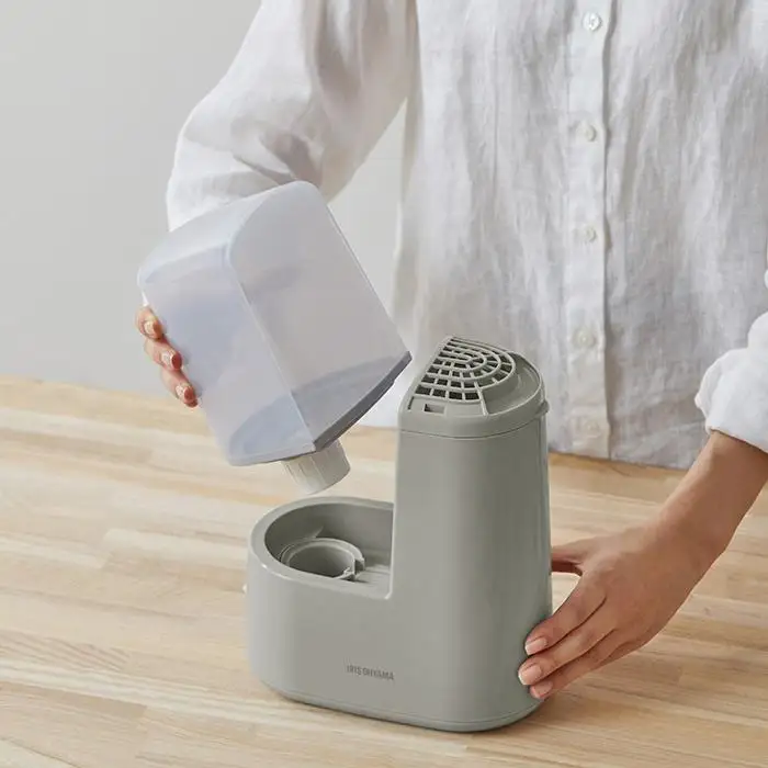 スチーム式加湿器 120ml　AHM-H12B-Hミストグレー アイリスオーヤマ