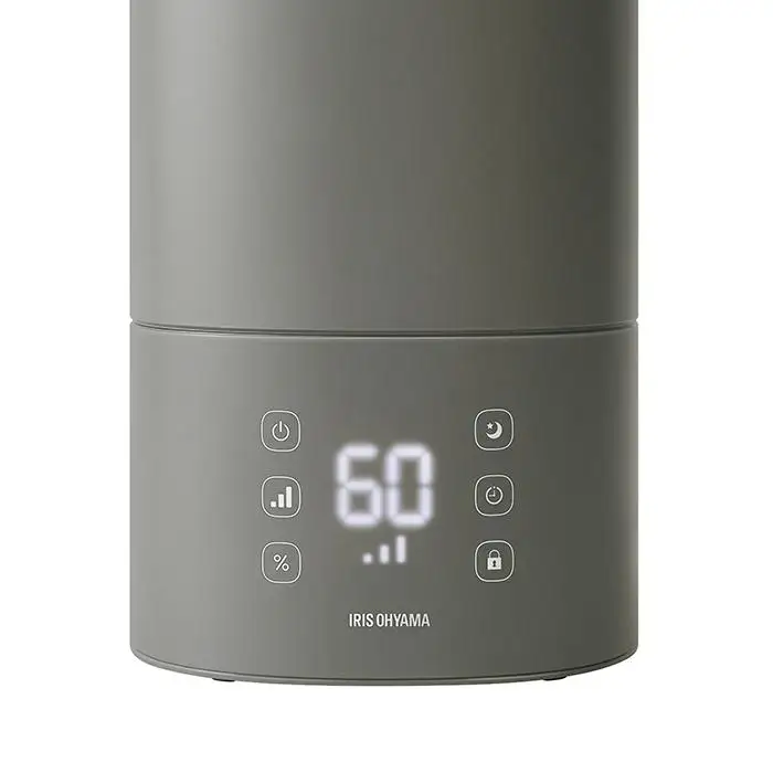 上給水ハイブリッド加湿器 550ml 上から給水 AHM-HU55A-H グレー アイリスオーヤマ｜加熱式 花粉対策 省エネ超音波式スチーム式 オフィス