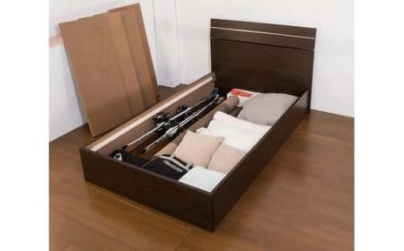 【組立サービス付】309　ダブルサイズ　ホテルスタイルベッド　国産ボンネルコイルマットレス(10816B)付(ダークブラウン)（1528）