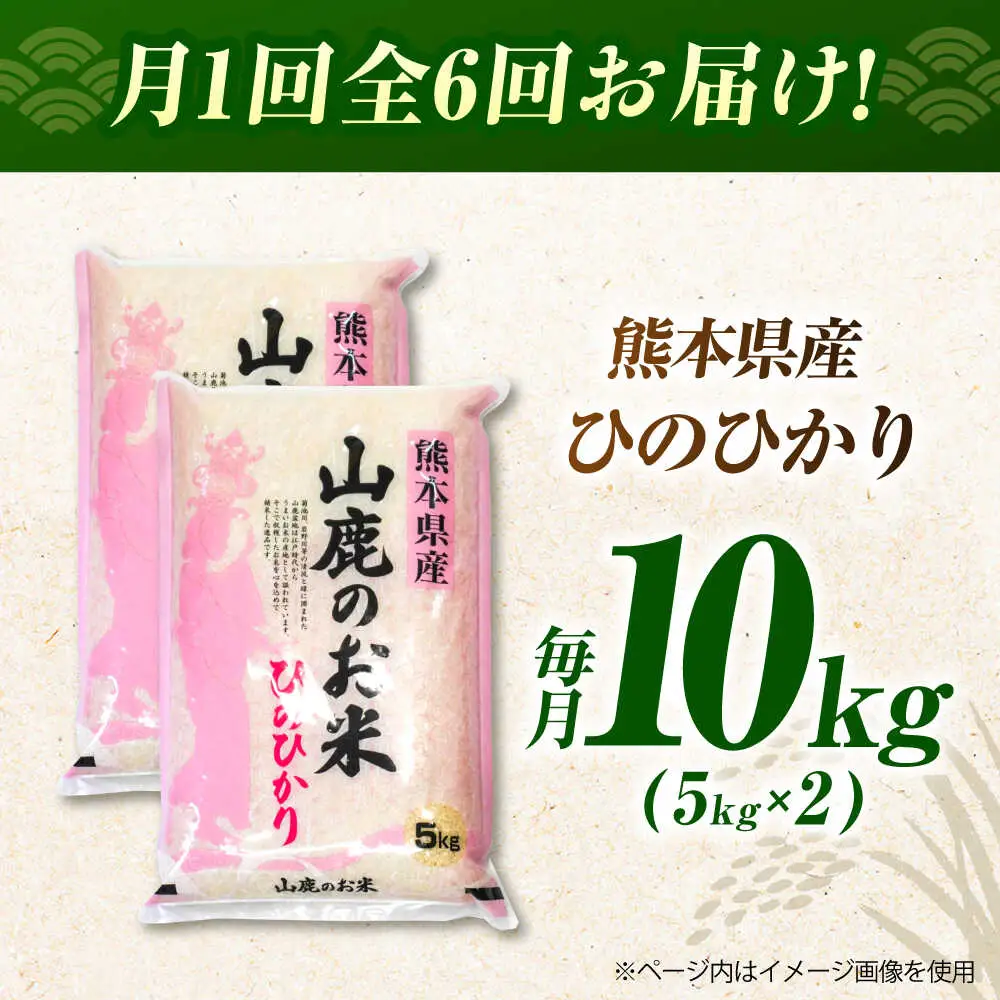 令和8年度産米【6回定期便】山鹿のお米 ヒノヒカリ 5kg×2【有限会社 あそしな米穀】[ZBI023]
