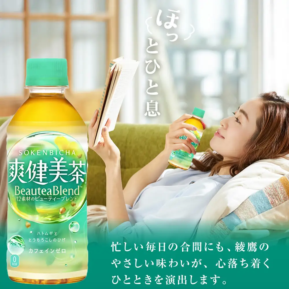 爽健美茶 300mlPET×24本　【11100-0540】カフェインゼロ 香ばしい おいしい ブレンド茶 お茶 ハトムギ 玄米 大麦 ドクダミ植物素材 飲料 飲みきり 水分補給 備蓄 防災 人気 おすすめ