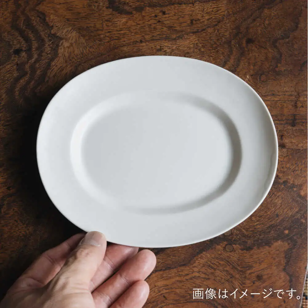 【波佐見焼】ゆらぎオーバル 白マット 2枚セット 食器 皿【イロドリ】[KE55] 波佐見焼 食器