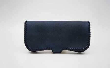 長崎眞藍革工芸 長財富 (1つ) / 長財布 財布 本藍染 国産素材 革製品 / 大村市/  銀職庵水主[ACZH002]