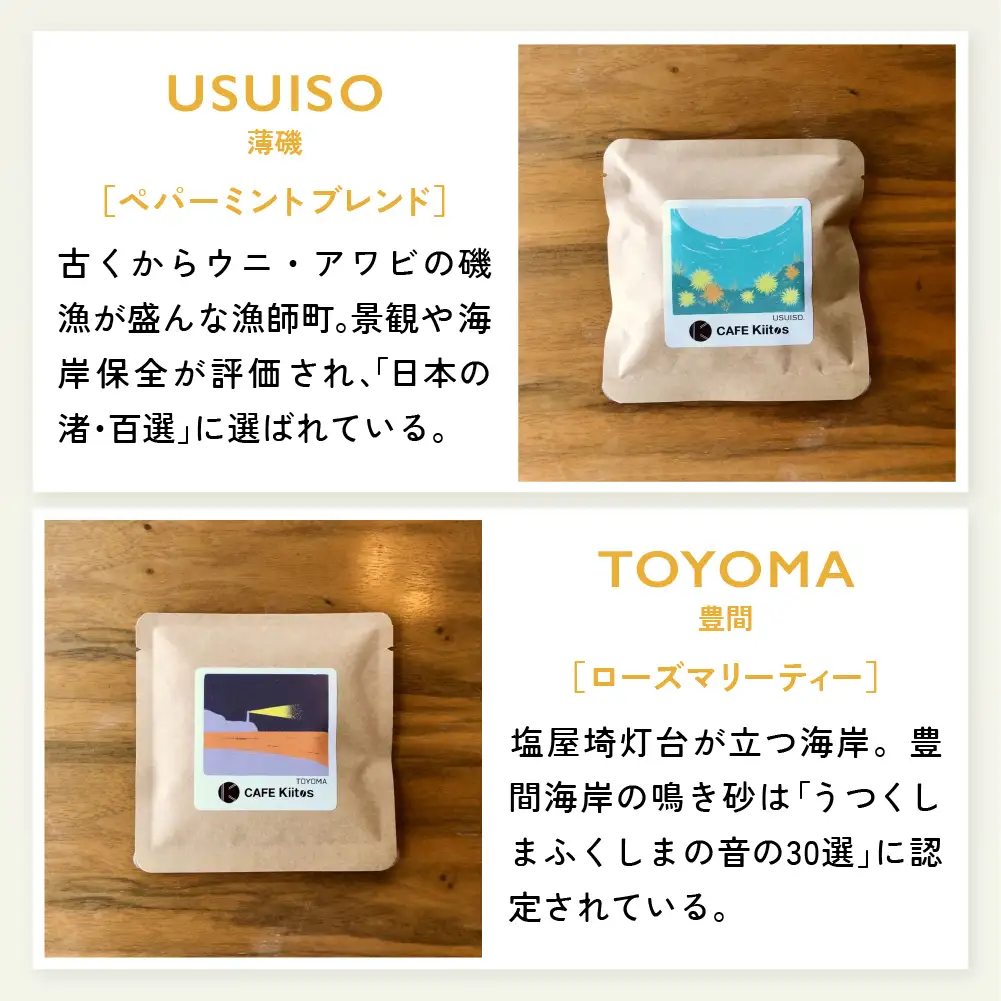【いわき七浜限定パッケージ】CAFE Kiitos　ハーブ＆フルーツティー7種