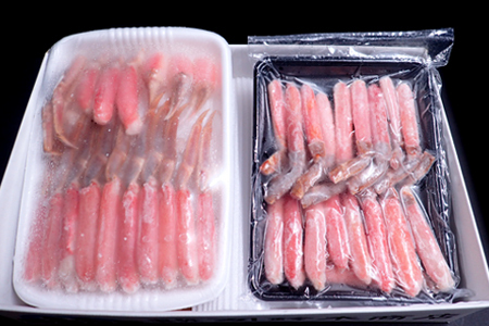 お刺身OK！生ずわいがに棒肉ポーション500g(12～20本)、生ずわいがに(カット済)700～800g C-14045