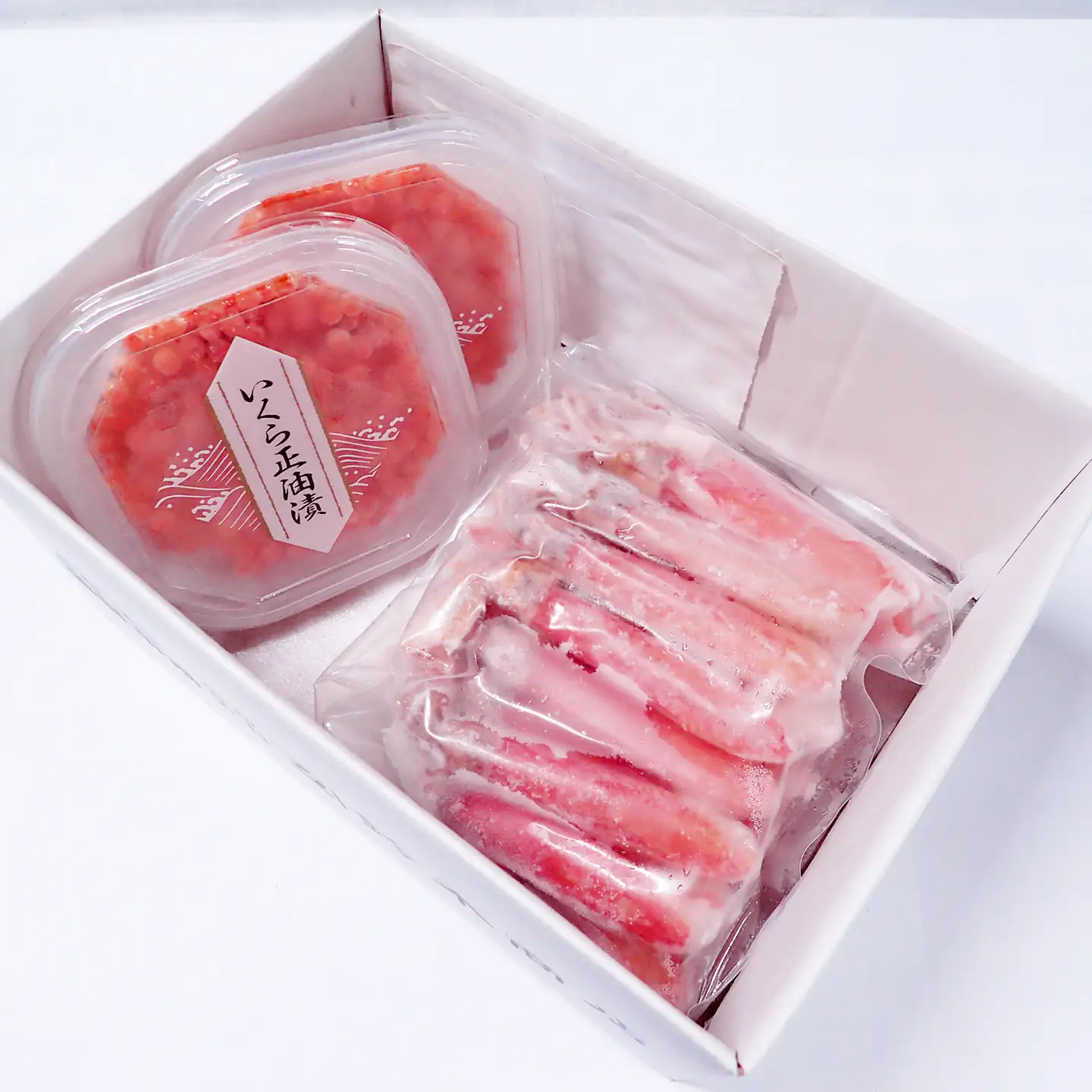 お刺身OK！生ずわいがに棒肉ポーション400g(9～16本)、いくら醤油漬け(鮭卵)70g×2P(計140g) B-11103