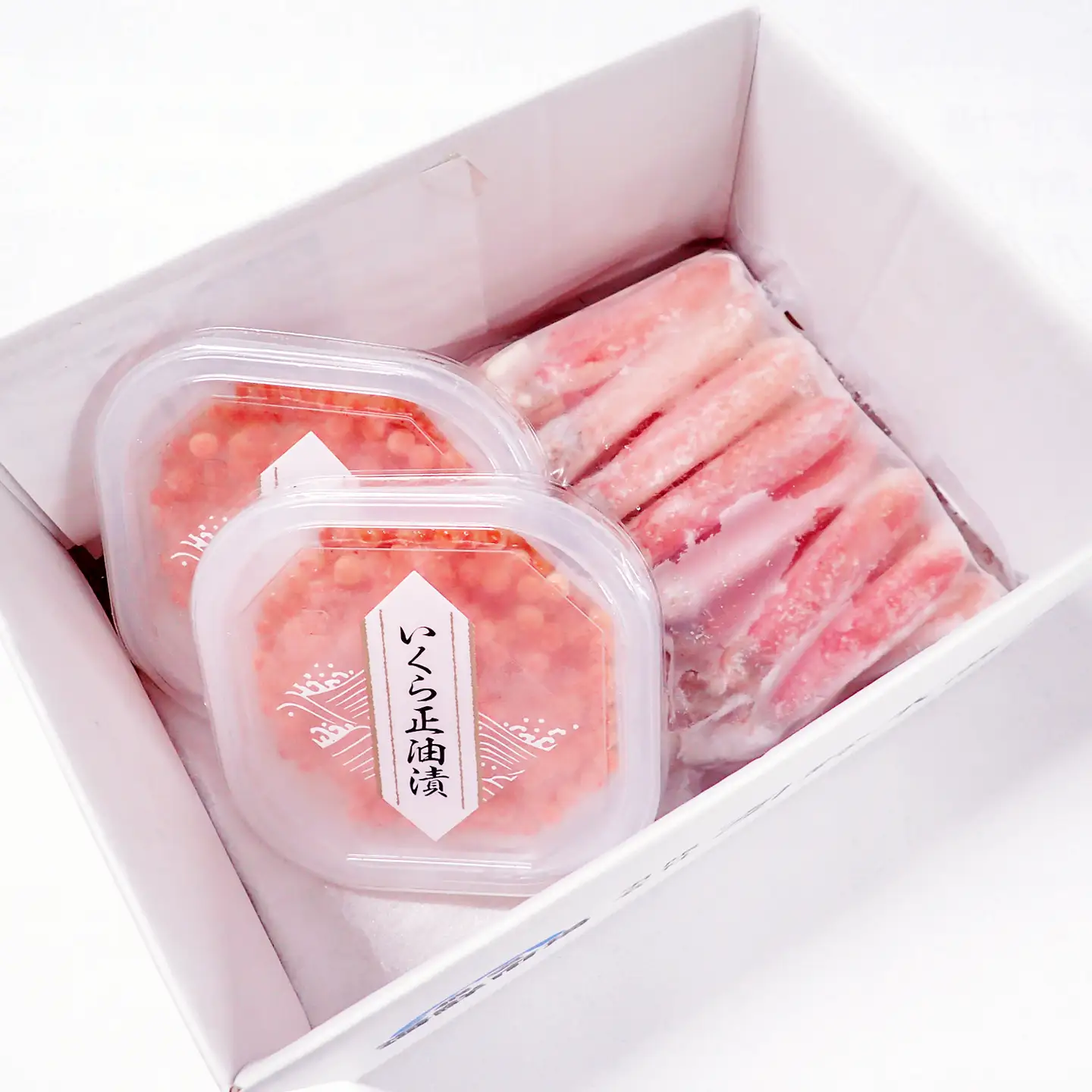根室海鮮市場＜直送＞お刺身OK！生ずわいがに棒肉ポーション400g(9～16本)、いくら醤油漬け(鮭卵)70g×2P(計140g) B-28104