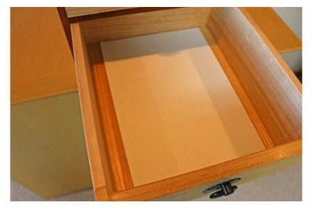 卓上収納 引き出し 三段 職人謹製の引出し（柾目・特上品）