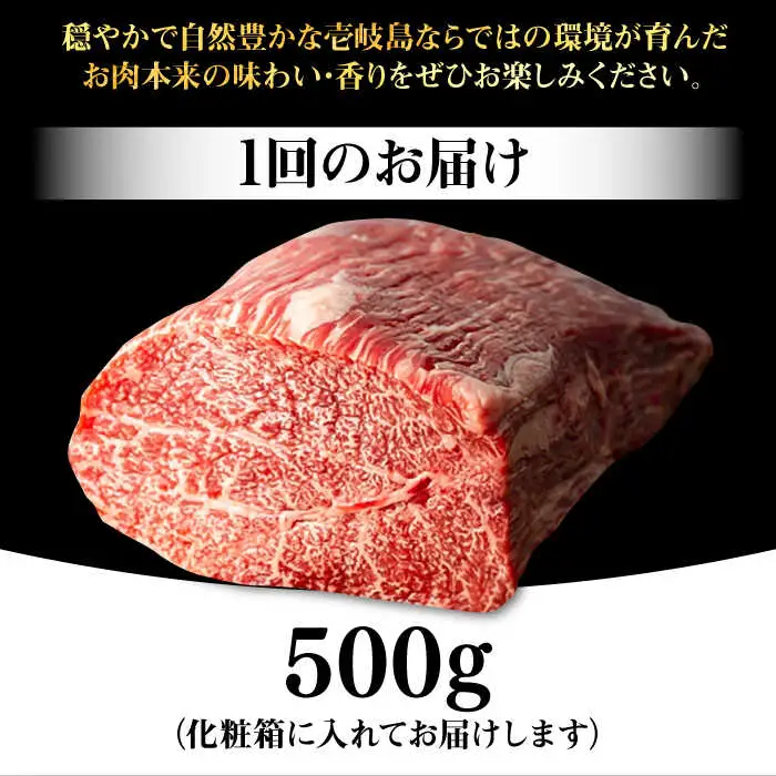 【全12回定期便】 壱岐牛 モモブロック 500g［化粧箱付き］《壱岐市》【株式会社イチヤマ】 肉 牛肉 モモ ブロック ステーキ BBQ [JFE097] 300000 300000円