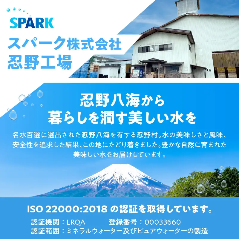富士忍野　Mt．Fuji　Springs　8L×3本　１ケース