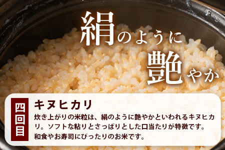 【お米の定期便4回】那賀町のお米バラエティ食べ比べ定期便 10kg×4回 計40kg 【徳島県 那賀町 相生 国産 4品種 玄米 あきさかり ヒノヒカリ コシヒカリ キヌヒカリ 10kg 10キロ 40kg 40キロ 食べ比べ 玄米 産地直送】YS-8