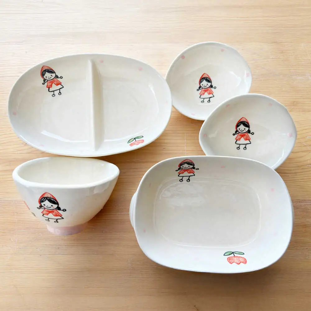 【瀬戸焼】子供用食器5点セット（女の子）【窯元SOUSEN】[BBCQ009]子ども食器 離乳