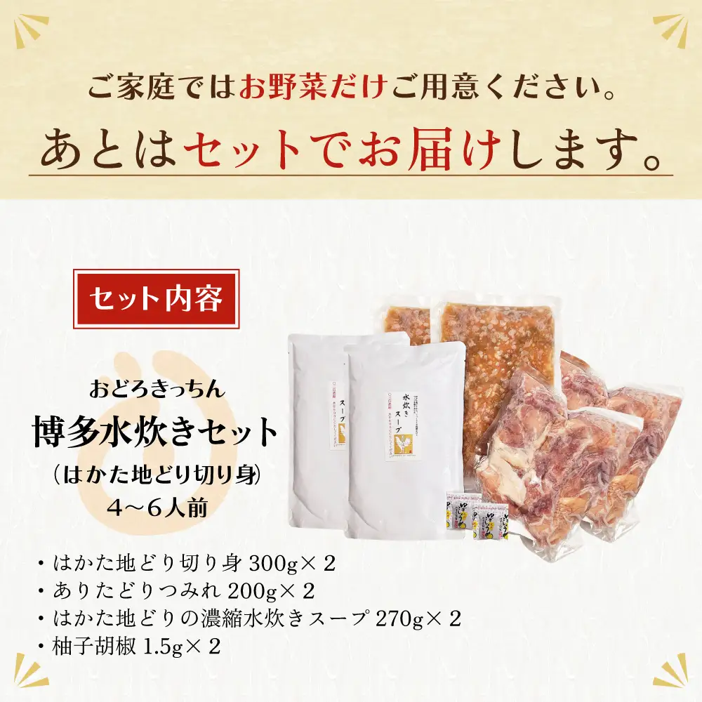 Z69-22 おどろきっちん 博多水炊きセット 4～6人前 水炊き