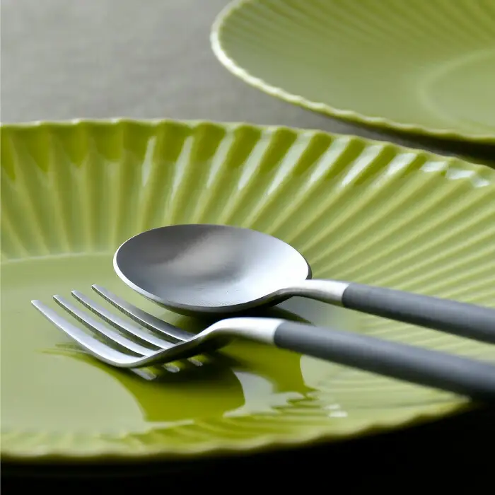【波佐見焼】しのぎ 大皿5枚セット(若草) 食器 プレート【一龍陶苑】[CC78] 波佐見焼