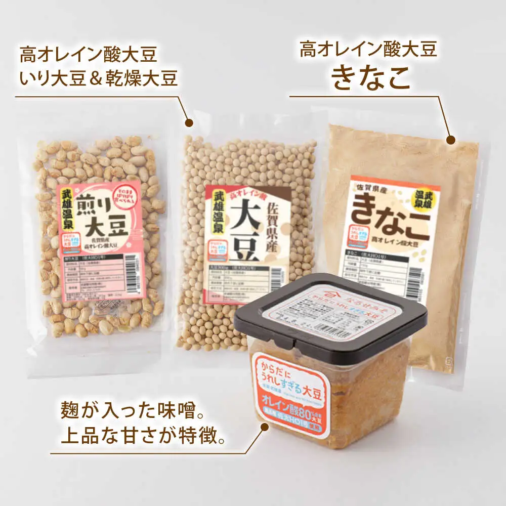 【3回定期便】からだにうれしすぎる大豆 高オレイン酸大豆 7種セット/武雄温泉物産館 [UDO005] 大豆 加工品