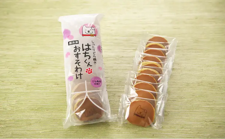 30P5605　冷凍しっとりどら焼きはちくん（こしあん）10個入り×1パック【 東北センバ】