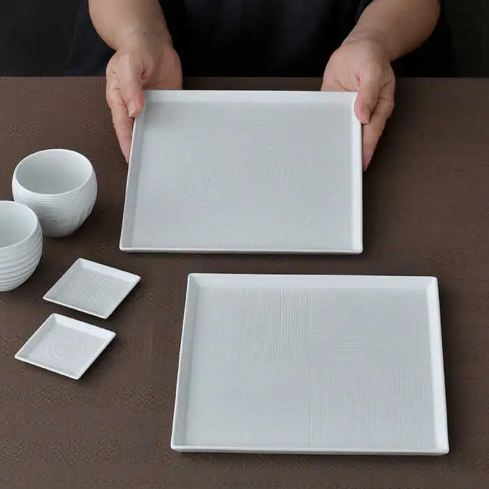 【波佐見焼】白磁手彫 オシャレなくつろぎ６点セット 食器 皿【一真窯】[BB65] 波佐見焼