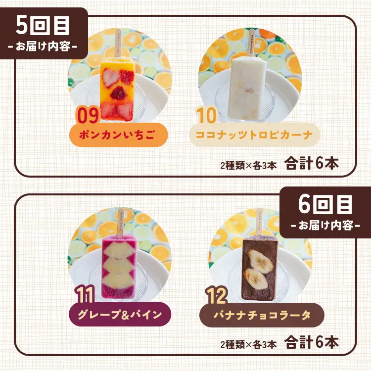 アイス 【全6回定期便】12種類のアイス 各月6本入 Wys-0023