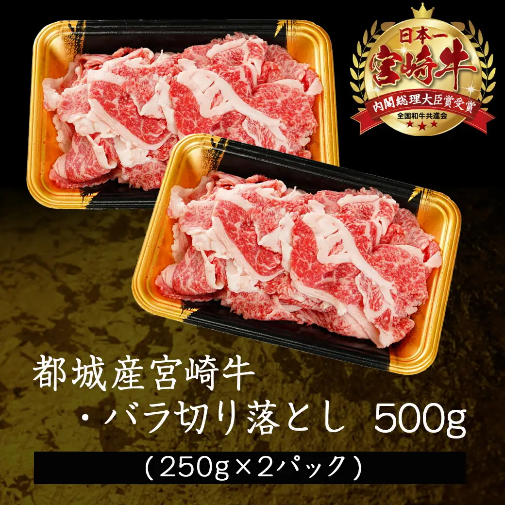 宮崎牛バラ肉の切り落とし500g (250g×2パック)〔17-7701〕_(都城市) 宮崎牛 バラ 切り落とし 500g 250g 2パック 真空 肉じゃが 牛丼