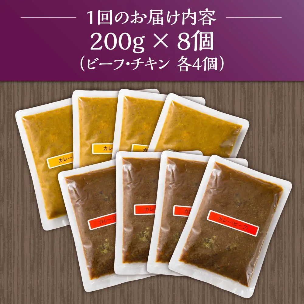 【6回定期便】薬膳スパイスカレー 計8食 チキン・ビーフ /自然庵 [UCQ011] カレー
