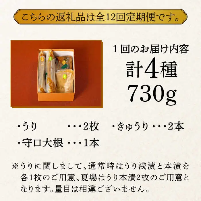【全12回定期便】奈良漬 「琥珀漬」730g 紙箱入り  [ABAE039]