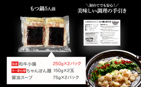 国産和牛もつ鍋5人前 醤油味  CB013