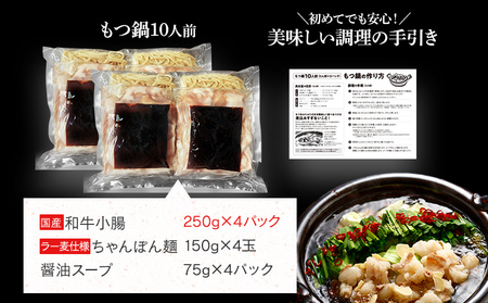 国産和牛もつ鍋10人前（5人前×2）醤油味 CB012