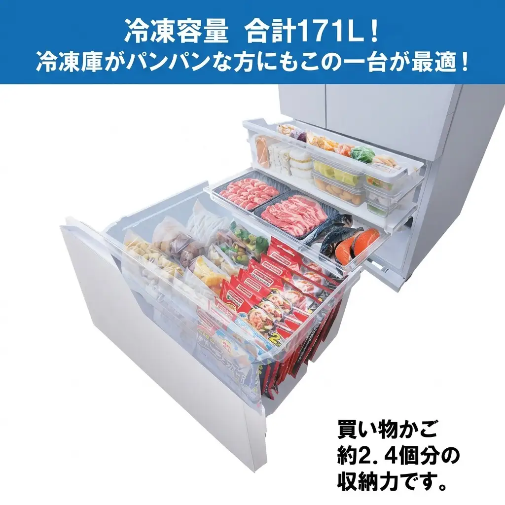 冷蔵庫 庫内カメラ付き 453L IRGN-C45A-W ホワイト 大型 大型冷蔵庫 両開き 6ドア フレンチドア 2段冷凍室 171L 急速冷凍 自動製氷 大容量 アイリスオーヤマ 