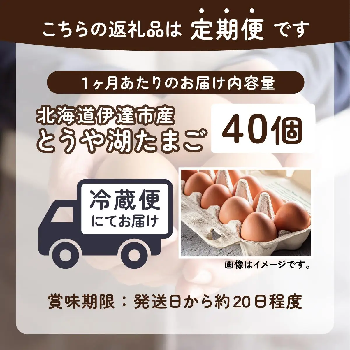 [5525-0920]【6ヵ月 定期便】 北海道 伊達市 とうや湖 卵  40個 入り たまご