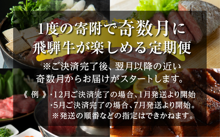 《まるごと定期便》6回 奇数月 厳選 お届け 飛騨牛 定期便 [S633]