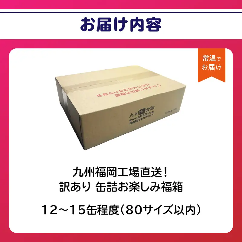 九州福岡工場直送！訳あり缶詰お楽しみ福箱 007-025