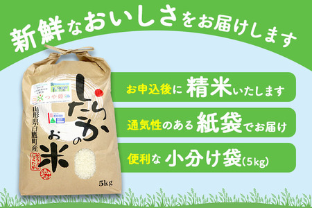 《定期便7ヶ月》【白米】つや姫 5kg×7回（特別栽培米）令和5年産 山形県産 しらたかのお米
